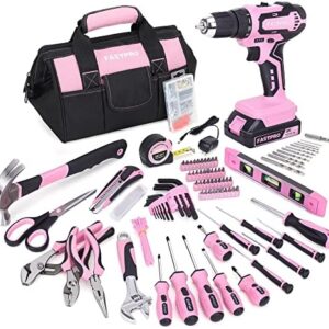 FASTPRO 232-Piece 20V Pink Cordless Lithium-ion Drill Driver and Home Tool Set, Lady's