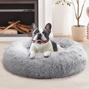 JOLLYVOGUE Donut Dog Bed, Comfort Round Dog Bed,