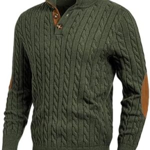 JMIERR Sweaters for Men Soft Cable Knit Casual Long Sleeve