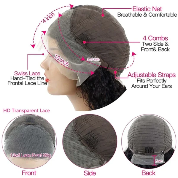 Body Wave Short Bob Wig 180 Density - Image 6