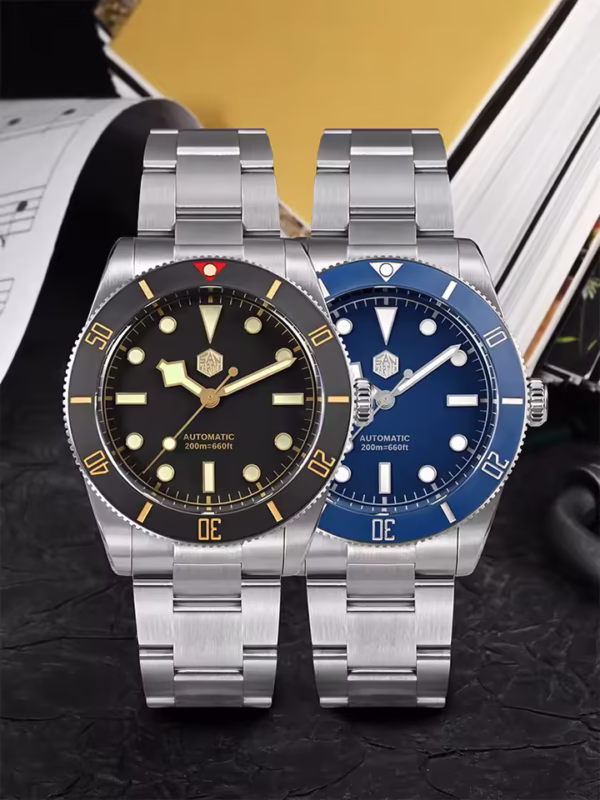 San Martin New 37mm BB54 Vintage Diver Watch NH35 Automatic Mechanical Men Wristwatches Sapphire Luminous Waterproof 200m SN0138