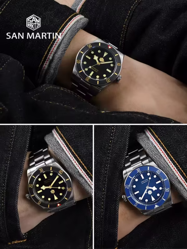 San Martin New 37mm BB54 Vintage Diver Watch NH35 Automatic Mechanical Men Wristwatches Sapphire Luminous Waterproof 200m SN0138 - Image 4