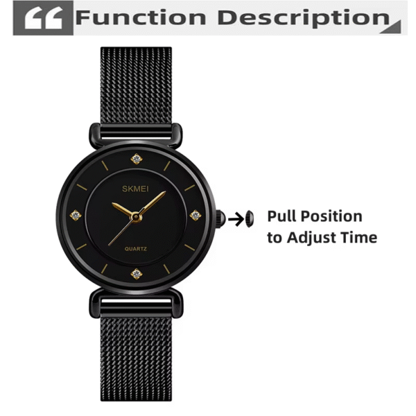 Skmei Original Brand Women Quartz Watches Fashion Leather Strap - Image 5