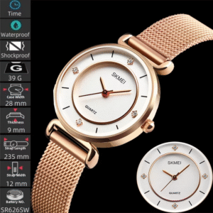 Skmei Original Brand Women Quartz Watches Fashion Leather Strap