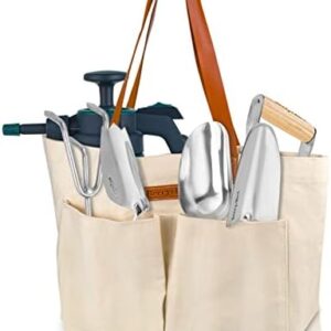 Berry&Bird Garden Tool Bag, Canvas Garden Tote With Pockets, Wear-Resistant