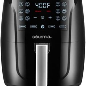 Gourmia Air Fryer Oven Digital Display 6 Quart Large AirFryer Cooker 12 1-Touch Cooking Presets, XL Air Fryer Basket 1500w Power Multifunction Black and Stainless Steel Accents FRY FORCE GAF686  Home & KitchenRufus AIRufus AI