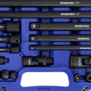 WORKPRO 18Pieces Drive Tool Accessory Set Includes Socket Adapters Socket Extension Bar Swivel Universal Joints Impact Coupler