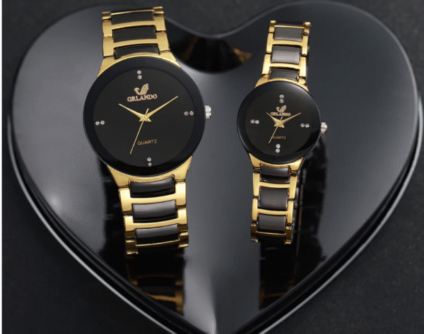 1/2PCS Couple's Watches Fashion Stainless Steel Band Men Women Analog Quartz Watches Set - Image 2