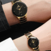 1/2PCS Couple's Watches Fashion Stainless Steel Band Men Women Analog Quartz Watches Set - Image 3