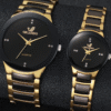 1/2PCS Couple's Watches Fashion Stainless Steel Band Men Women Analog Quartz Watches Set