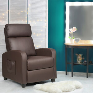 Wingback Massaging Recliner Chair - Gray