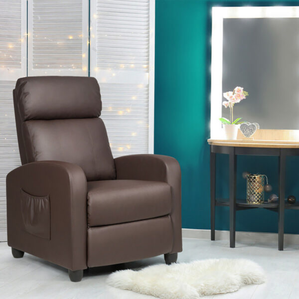 Wingback Massaging Recliner Chair - Gray