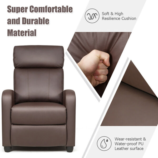 Wingback Massaging Recliner Chair - Gray - Image 3