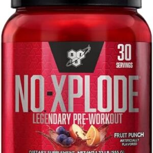 BSN N.O.-XPLODE Pre Workout Powder, Energy Supplement for Men and Women with Creatine and Beta-Alanine, Flavor: Fruit Punch, 30 Servings : Health & Household