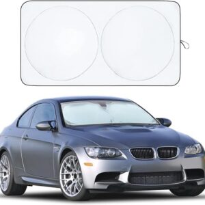 EcoNour Car Windshield Sunshade | Blocks 99% Heat & Keeps Interior Cool | Universal Fits Cars, SUVs, Trucks | Automotive Sun Screen, Visor & Car Accessories for Summer | Medium (64x32 Inches) : Automotive