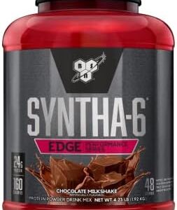 BSN SYNTHA-6 Edge Protein Powder, Chocolate Milkshake, Hydrolyzed Whey, Micellar Casein, Milk Isolate, Low Sugar, 24g Protein, Milkshake, 48 Servings