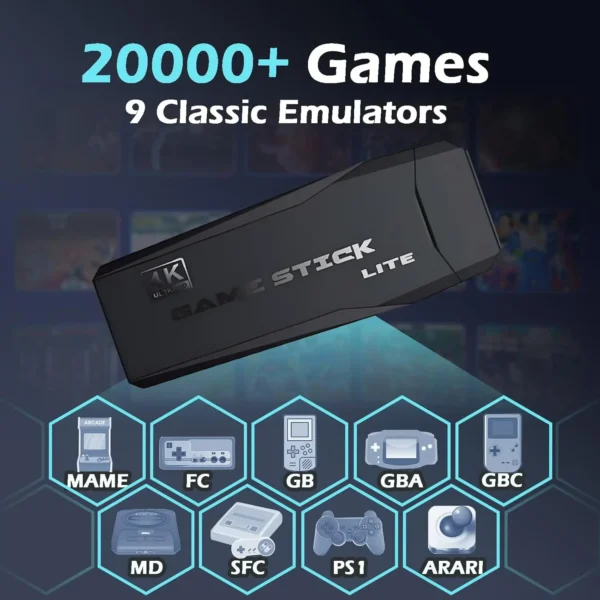 Ultra Gaming Stick 4k Output Retro Game Console Home Game Console Classic 64GB 30000 Games - Image 4