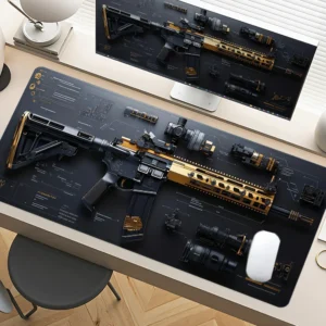 Tactical Gun Mouse Pad Large Desk Accessories Desk Pad Rubber Base with Stitched Edge Mousepad Non-Slip Mousepad for Office - AliExpress 7
